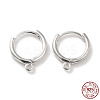 925 Sterling Silver Huggie Hoop Earring Findings STER-K174-15A-S-1