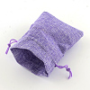 Polyester Imitation Burlap Packing Pouches Drawstring Bags ABAG-R004-14x10cm-08-2