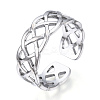 Non-Tarnish 304 Stainless Steel Wire Wrap Open Cuff Ring RJEW-N040-35-1