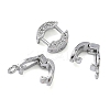 Ring Brass Micro Pave Clear Cubic Zirconia Fold Over Clasps KK-Z143-18P-2