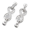 Brass with Clear Cubic Zirconia Fold Over Clasps KK-Z080-04P-1
