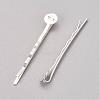 Silver Color Plated Iron Hair Bobby Pin Findings X-PHAR-Q017-S1-2