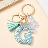 Resin & Acrylic & Faux Suede Tassel Keychain X1-KEYC-YW00117-07-1