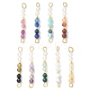 9Pcs 9 Styles 3MM Natural Mixed Gemtsone Faceted Round Beaded Links Connector Charms PALLOY-JF03530-S-1