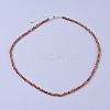 Natural Garnet Beaded Necklaces NJEW-K114-B-A03-1