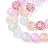 Transparent Crackle Glass Beads Strands GLAA-N053-8mm-01-3