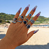 Halloween Theme Alloy and Resin Rhinestone Rings Sets FS-WG25DD8-12-1