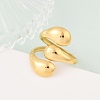 Teardrop 304 Stainless Steel Open Cuff Rings RJEW-R018-01G-01-2
