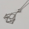 304 Stainless Steel Braided Adjusting Chain Macrame Pouch Empty Stone Holder for Pendant Necklaces Making NJEW-WH0025-01A-P-2