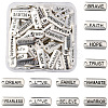 120Pcs 12 Styles Tibetan Style Alloy Rectangle Pendants FIND-FS0003-63-1