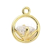 Brass Micro Pave Cubic Zirconia Charms ZIRC-F143-02G-1