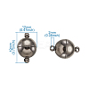 Round Brass Magnetic Clasp KK-TA0007-44B-8
