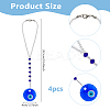 4Pcs Flat Round with Evil Eye Lampwork & Glass Pendant Decorations HJEW-WH00082-2
