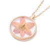 Dry Pressed Real Flower Resin Pendant Necklace NJEW-G088-01KCG-06-2