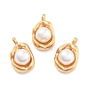 304 Stainless Steel Inlay ABS Pearl Pendants STAS-S131-02G-1