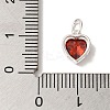 925 Sterling Silver Cubic Zirconia Heart Charms with Jump Rings FIND-U013-10S-03-3