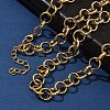 304 Stainless Steel Textured Rolo Chain Necklaces for Women NJEW-U050-01G-1
