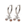 Brass Cubic Zirconia Hoop Earrings EJEW-Q015-01P-B-2