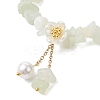 Natural New Jade Chip Beaded Charm Bracelets BJEW-JB12312-02-3