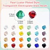 3600Pcs 24 Colors Transparent Electroplate Glass Beads GLAA-YW0003-33-3