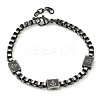 304 Stainless Steel Enamel Box Chain Anchor Link Bracelets for Women BJEW-G717-15B-1