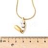 304 Stainless Steel & Glass Pearl Heart Pendant Necklaces for Women NJEW-U045-05G-3