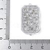 Rack Plating Brass Micro Pave Clear Cubic Zirconia Rectangle Connector Charms KK-A234-035P-02-3