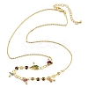 Brass Rolo & Flat Sequin Chains Necklaces for Women NJEW-D302-55-6