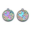 Rack Plating Rainbow Color Alloy Pendants PALLOY-S180-299-2