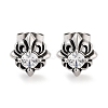 Flower 316 Surgical Stainless Steel Pave Clear Cubic Zirconia Stud Earrings for Women Men EJEW-Z050-20AS-1