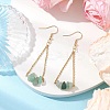 304 Stainless Steel with Natural Mixed Stone Dangle Earrings EJEW-JE06010-4