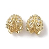 Brass Micro Pave Clear Cubic Zirconia Bead Caps KK-G491-51B-G-1