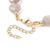 Natural Grey Agate Heart Beaded Bracelet BJEW-JB08697-04-5