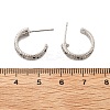 C-Shaped Brass Micro Pave Cubic Zirconia Stud Earrings for Women EJEW-G428-21P-02-5