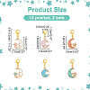 Moon with Star Pendant Stitch Markers HJEW-AB00337-2