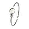 304 Stainless Steel Blank Bangle Bases with Flat Round Tray STAS-Z088-01P-05-1