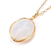 Faceted Opalite Wire Wrapped Pendant Necklaces NJEW-JN03080-01-1