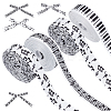 4 Rolls 4 Styles Polyester Musical Note & Piano Keys Printed Ribbon Sets OCOR-PH0004-65-1
