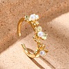 Flower Brass Open Cuff Rings for Women LS-RJEW-G341-01G-1