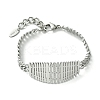 Cubic Zirconia Oval Link Bracelet with 304 Stainless Steel Chains BJEW-Q775-02P-2