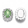 Resin Rhinestone Cabochons with Crystal Rhinestone and Brass Findings RB-S066-22S-2