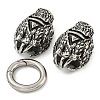 Tibetan Style 304 Stainless Steel Spring Gate Rings FIND-Z046-06AS-07-1