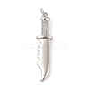 Brass Micro Pave Clear Cubic Zirconia Pendants ZIRC-C010-01P-1
