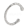 Non-Tarnish 304 Stainless Steel Open Cuff Textured Bangles for Women BJEW-G706-02P-1