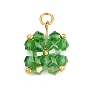 5Pcs 5 Colors Transparent Glass Beads Pendants PALLOY-JF04465-01-2