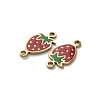 304 Stainless Steel Enamel Strawberry Connector Charms STAS-A121-02G-3