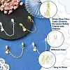 4Pcs 2 Colors Brass Pave Clear Cubic Zirconia European Safety Chains with Charms KK-CJ0003-86-3