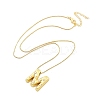 Brass & Plastic Pearl Letter Pendant Box Chain Necklaces for Women LS-NJEW-U017-01G-13-3