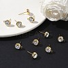 SHEGRACE Brass Rhinestone Flat Round Stud Earring Findings XGR0099G-120G-4
