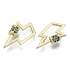 Brass Micro Pave Cubic Zirconia Screw Carabiner Lock Charms LS-KK-R136-067B-NF-2